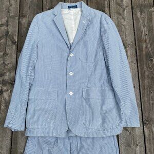 Polo Soft Modern Fit Seersucker Jacket Polo Ralph Lauren Striped Suit 42R 32WL